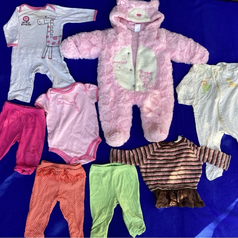 8 PS 3 months baby girls clothing-bodysuit/jacket/puffer